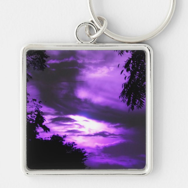 Purple Clouded Sky Keychain (Front)