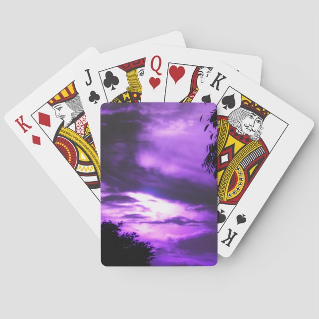Purple Clouded Sky Poker Cards (Back)