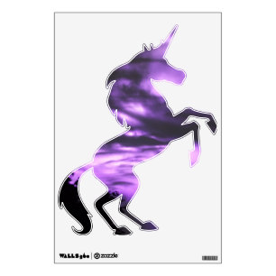 Purple Clouded Unicorn Wall Decal