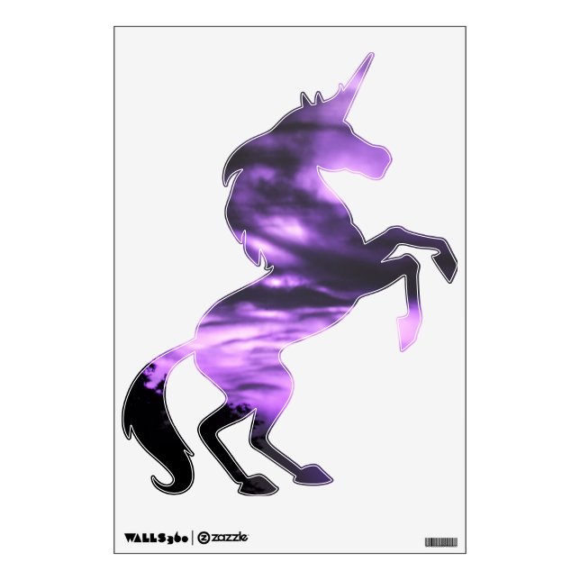 Purple Clouded Unicorn Wall Decal (Front)