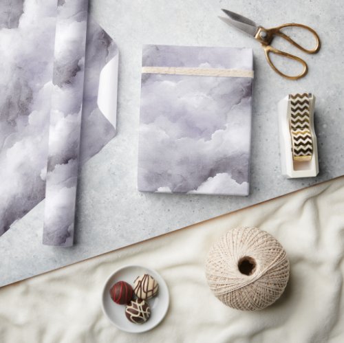 Purple Clouds Birthday or any occasion Wrapping Paper
