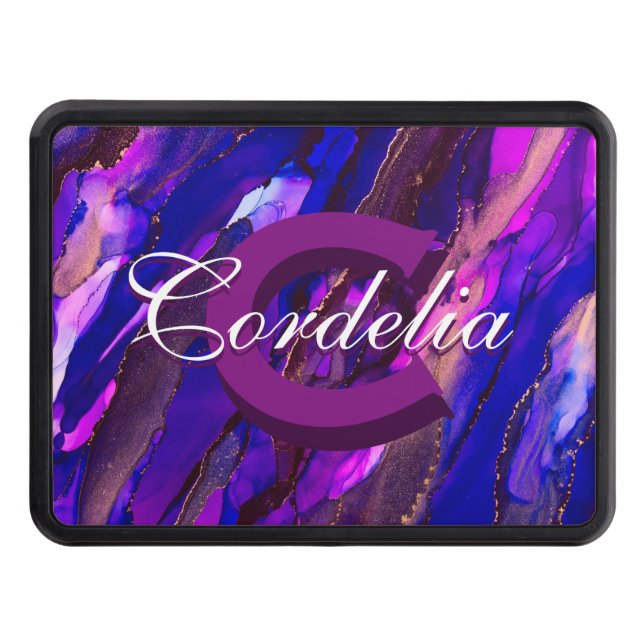 Purple Clouds cape with Copper Hitch Cover (Front)