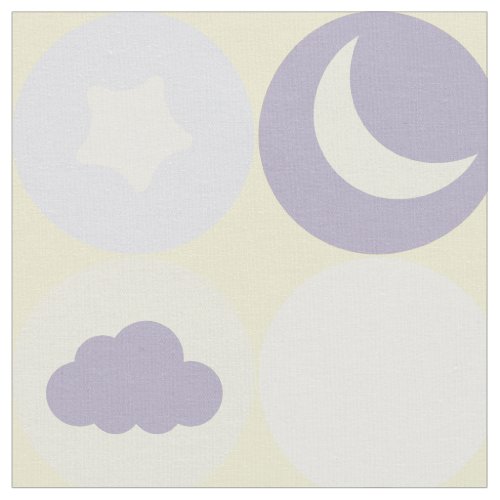 Purple Clouds Moons And Stars Baby Nursery Pattern Fabric