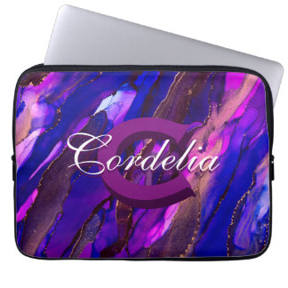 Purple Cloudscape Alcohol Ink Laptop Sleeve