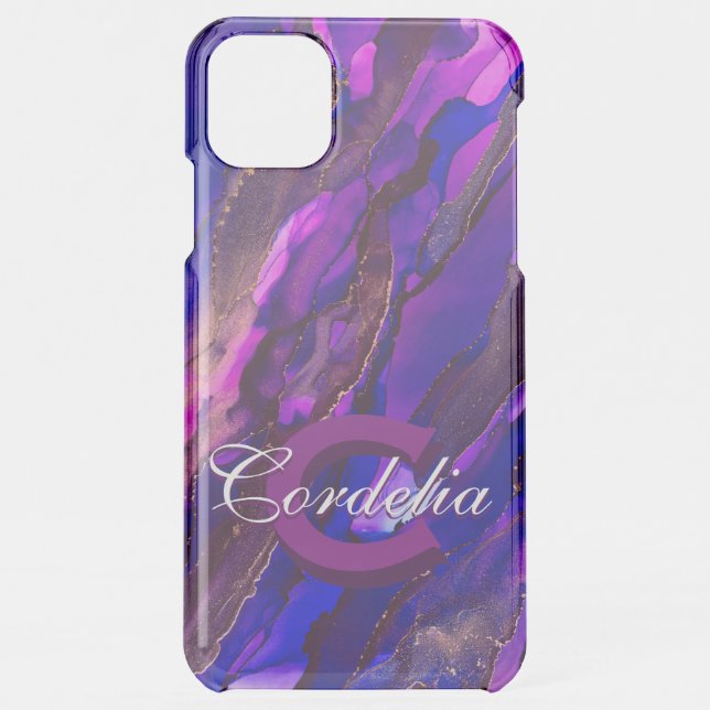 Purple Cloudscape with Copper Uncommon iPhone Case (Back)