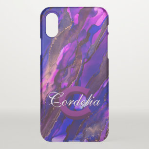 Purple Cloudscape with Copper iPhone XS Case