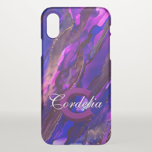 Purple Cloudscape with Copper Uncommon iPhone Case (Back)