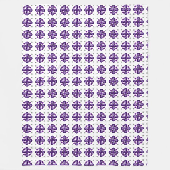 Purple Clover Fleece Blanket (Front)
