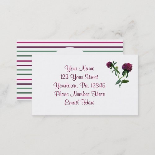 Purple Clover Flower Business Card