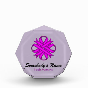 Purple Clover Ribbon by Kenneth Yoncich Acrylic Award