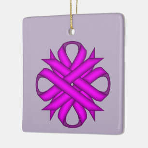 Purple Clover Ribbon by Kenneth Yoncich Ceramic Ornament