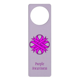 Purple Clover Ribbon by Kenneth Yoncich Door Hanger
