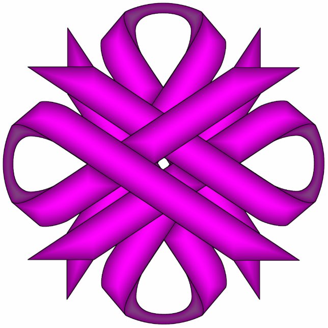 Purple Clover Ribbon by Kenneth Yoncich Statuette (Front)