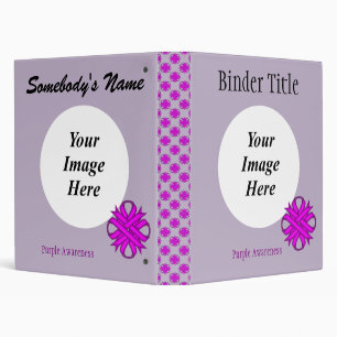 Purple Clover Ribbon Template by Kenneth Yoncich 3 Ring Binder