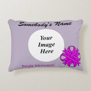 Purple Clover Ribbon Template by Kenneth Yoncich Accent Pillow