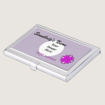 Purple Clover Ribbon Template by Kenneth Yoncich Business Card Holder