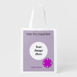 Purple Clover Ribbon Template by Kenneth Yoncich Grocery Bag