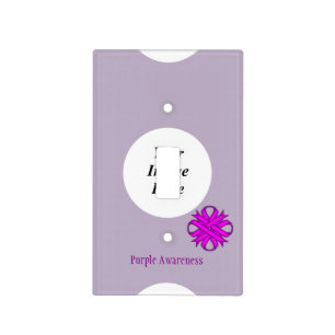 Purple Clover Ribbon Template by Kenneth Yoncich Light Switch Cover