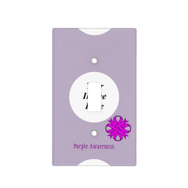 Purple Clover Ribbon Template by Kenneth Yoncich Light Switch Cover (Front)