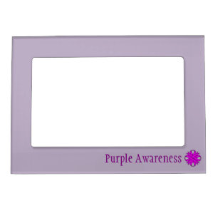 Purple Clover Ribbon Template by Kenneth Yoncich Magnetic Photo Frame