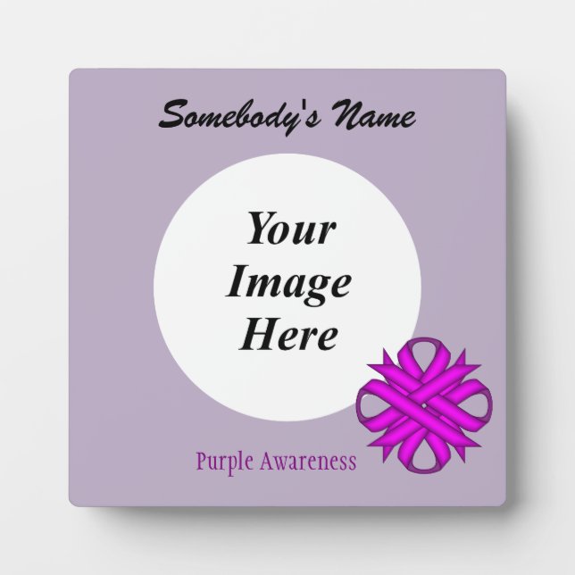 Purple Clover Ribbon Template by Kenneth Yoncich Plaque (Front)