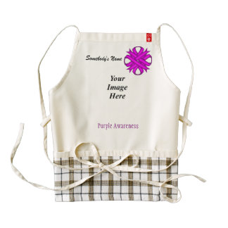 Purple Clover Ribbon Template Zazzle HEART Apron