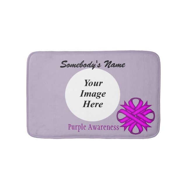 Purple Clover Ribbon Tmpl by Kenneth Yoncich Bath Mat (Front)