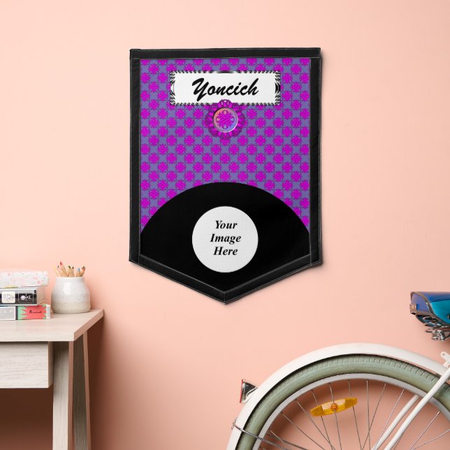 Purple Clover Ribbon (v) by Kenneth Yoncich Pennant (Insitu 2)