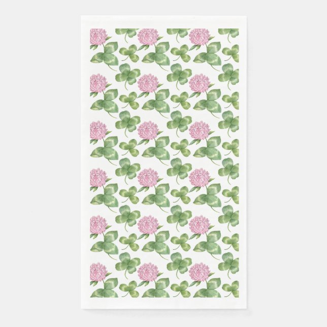 Purple Clover | St Patrick's Day Paper Guest Towels (Front)