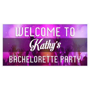 Purple Club Dancing Bachelorette Party Banner