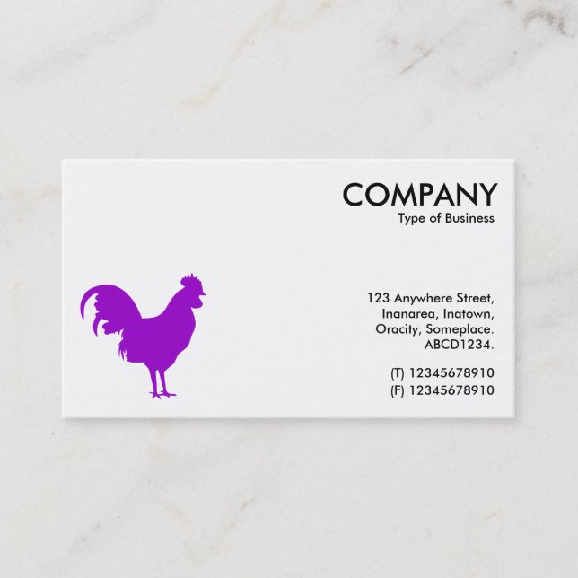 Purple Cockerel Symbol - White Business Card (Front)