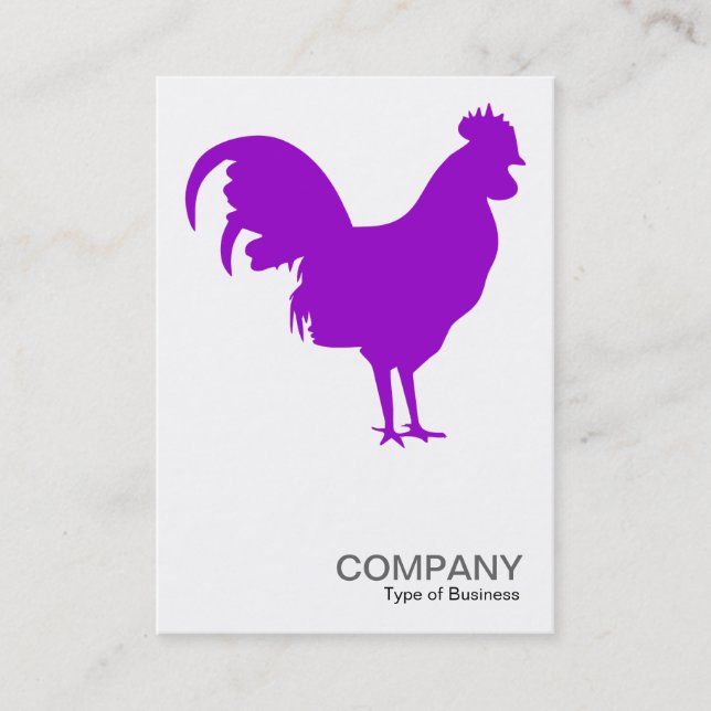 Purple Cockerel - White Business Card (Front)