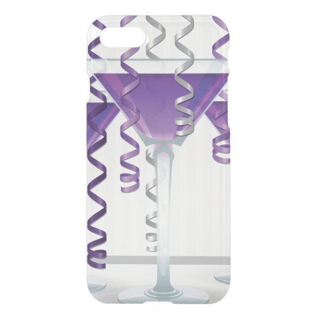 Purple cocktail and ribbon uncommon iPhone case (Back)