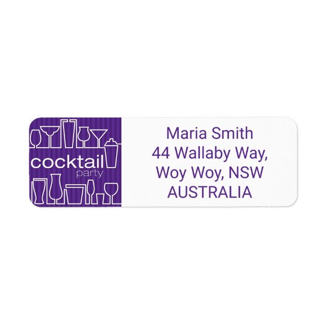 Purple cocktail party label (Front)