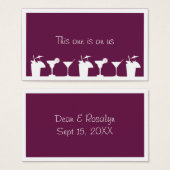 Purple cocktail wedding event custom drink ticket (Front & Back)