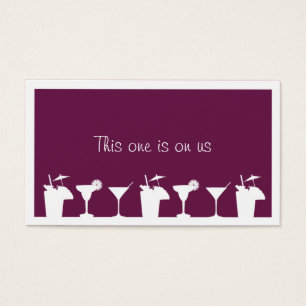 Purple cocktail wedding event custom drink ticket