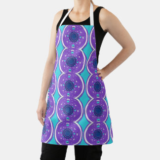 Purple Coffee Fractal Art Pattern Apron