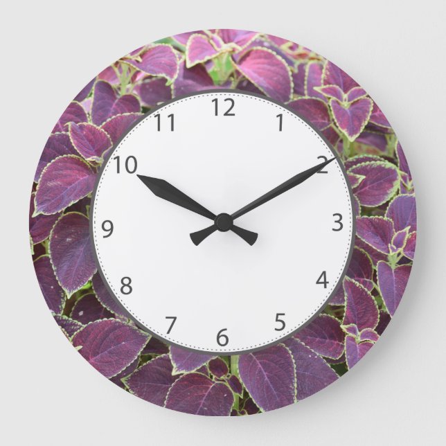 Purple Coleus Garden Clock (Front)