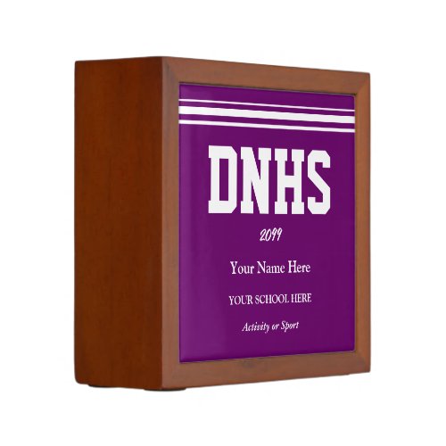 Purple College or High School Student Desk Organizer