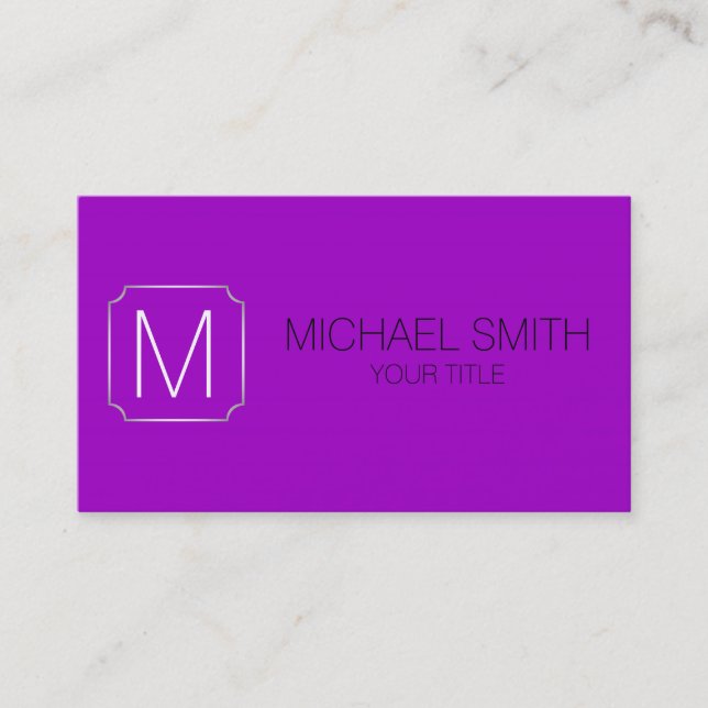 Purple color background business card (Front)