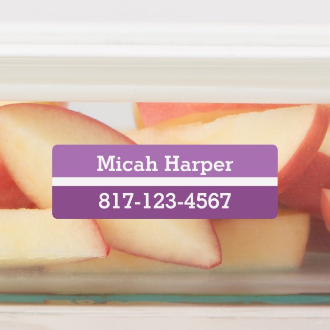 Purple Color Block Adhesive Label Medium Rectangle (Affixed)