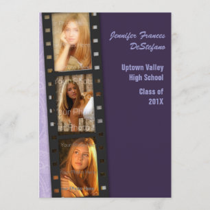 Purple Color Block Grad Photo Card
