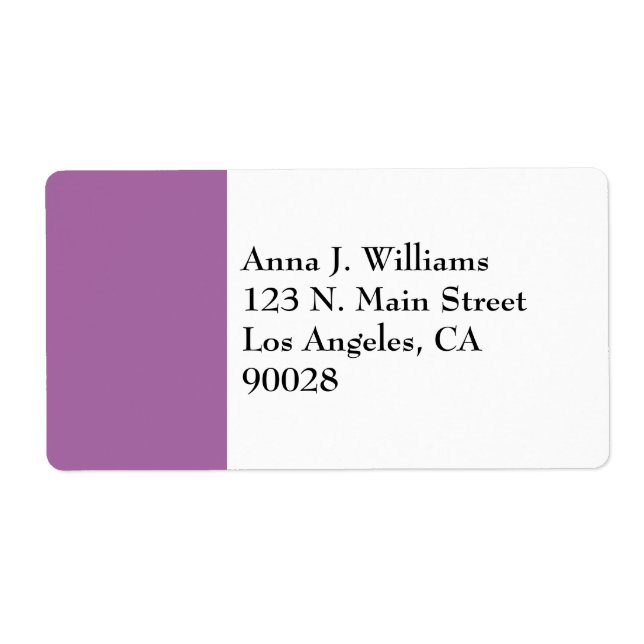purple color border label (Front)