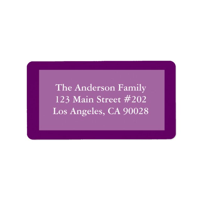 purple color border label (Front)