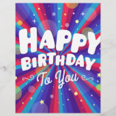 Purple Color burst happy birthday to you (Front)