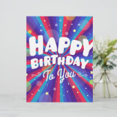 Purple Color burst happy birthday to you (Standing Front)