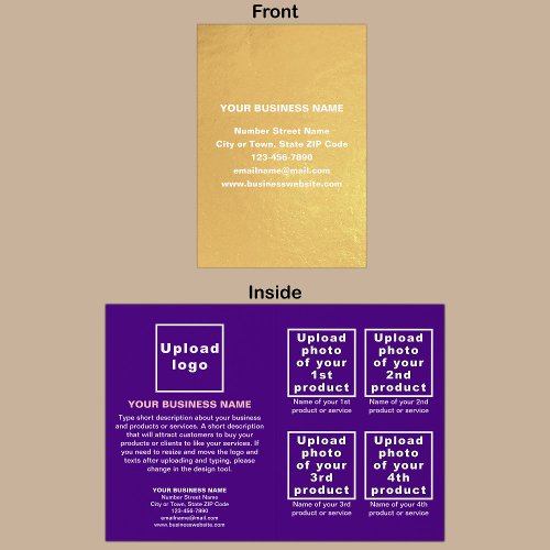 Purple Color Business Brand on Foil Card