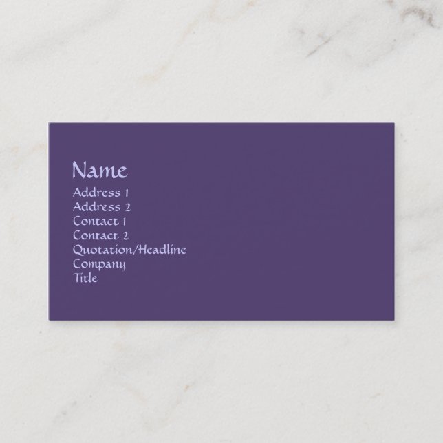 purple color business card (Front)