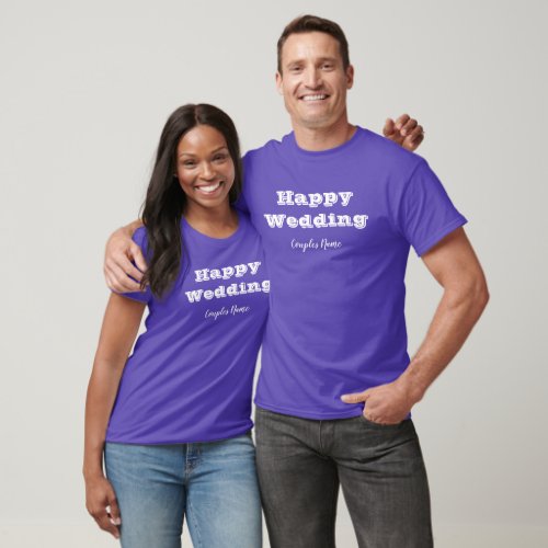 Purple Color Couples Wedding Marriage Super Beauty T_Shirt