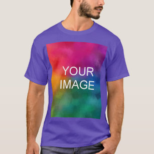 Purple Color Custom Add Image Logo Personalize T-Shirt